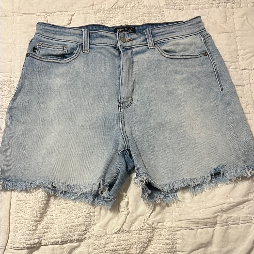 Judy Blue Frayed Hem Jean Shorts, Size XL